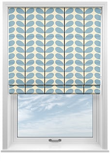 Orla Kiely Two Colour Stem, Powder Blue - Twist&Fit Roman Blind